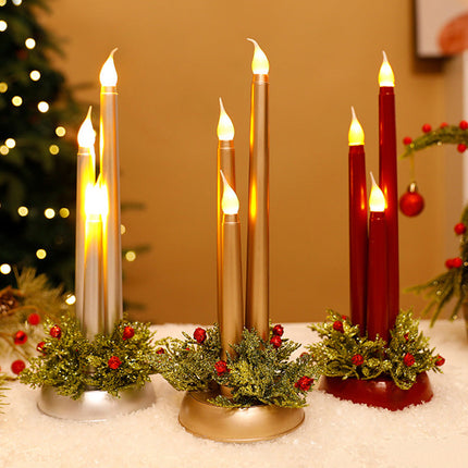 LED Flameless Candle with Flickering Warm White Flame – Battery Operated & Wireless – Safe Christmas Decoration for Home & Holiday Parties