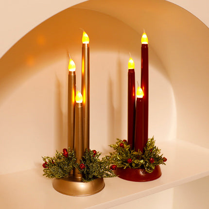 LED Flameless Candle with Flickering Warm White Flame – Battery Operated & Wireless – Safe Christmas Decoration for Home & Holiday Parties