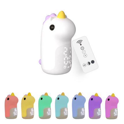 Cute Unicorn LED Alarm Clock & Night Light – USB Powered Decorative Lamp 4.4" x 6.3"