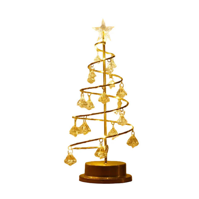 USB Rechargeable Decorative Christmas Tree Table Lamp – 15.7″ H x 7.9″ W Festive LED Accent Light for Home