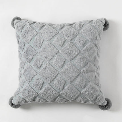 Embroidered Cotton Throw Pillow Cover 18" x 18" – Elegant Neutral Accent for Sofa or Bed