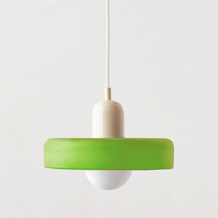 Color-Splash Glass Pendant Light 9.8" º 7.1" / 13.8" º 8.7" – Modern Adjustable Hanging Lamp for Kitchen, Dining & Living Room