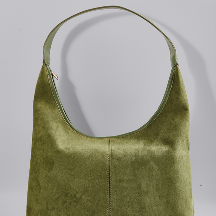 Black Suede Shoulder Bag – Minimalist & Spacious Design