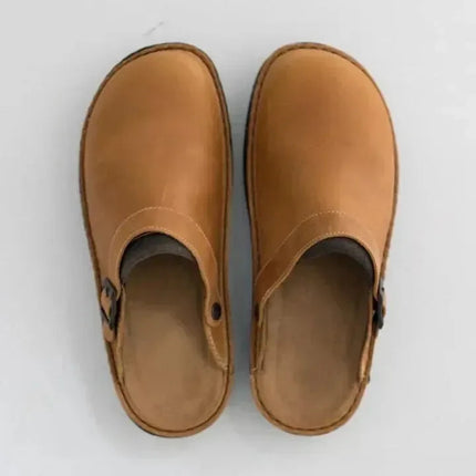 Martha Orthopaedic Leather Slippers for Women – Comfortable Arch Support House Shoes