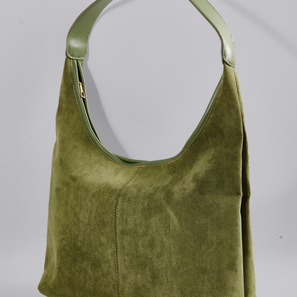 Black Suede Shoulder Bag – Minimalist & Spacious Design