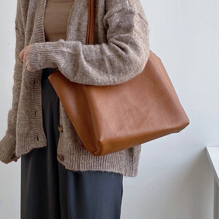 Timeless Leather Tote Bag – Work & Casual Laptop Shopper (Genuine / Vegan Leather)