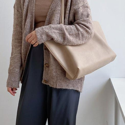 Timeless Leather Tote Bag – Work & Casual Laptop Shopper (Genuine / Vegan Leather)