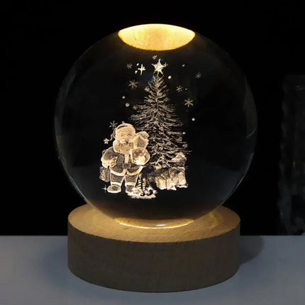 3D Crystal Ball LED Night Light – Warm White USB Lamp with Galaxy Design | Perfect Gift for Space Lovers