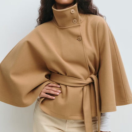 Women's Cape Jacket – Elegant Draped Outerwear for Fall 2025