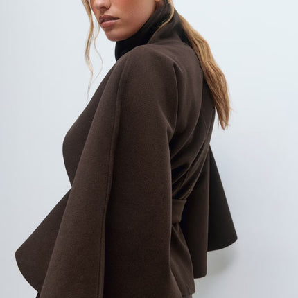 Women's Cape Jacket – Elegant Draped Outerwear for Fall 2025
