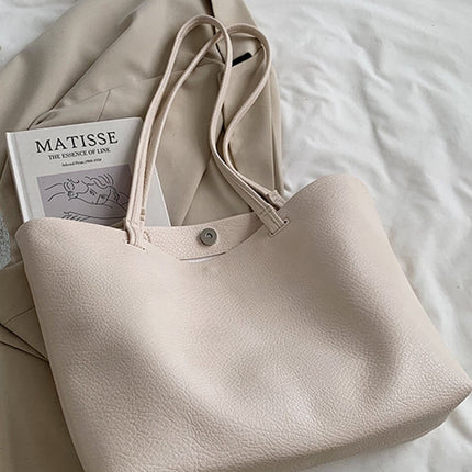 Soft Leather Tote Bag | Spacious Vegan Leather Work & Daily Tote for Women