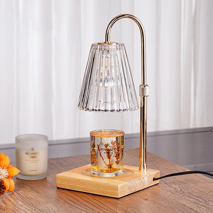 Modern Scandinavian Candle Warmer Lamp with Dimmer & Timer – Flameless Wax Melt Lamp for Scented Candles