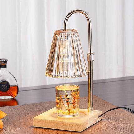 Modern Scandinavian Candle Warmer Lamp with Dimmer & Timer – Flameless Wax Melt Lamp for Scented Candles