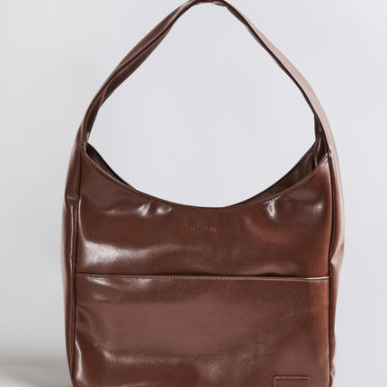 Minimalist Hobo Shoulder Bag – Vegan Leather