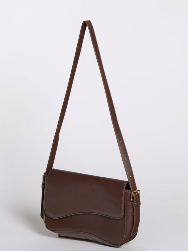 Vegan Leather Black Shoulder Bag – Adjustable Crossbody, Sustainable & Stylish