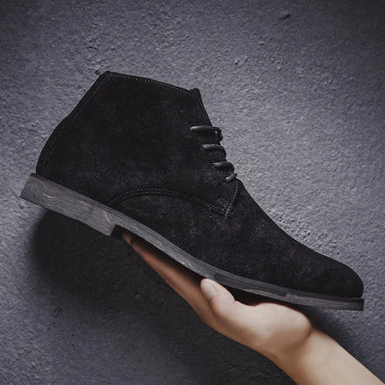 Men's Suede Desert Boots with Laces – Classic Chukka Style for Fall & Winter
