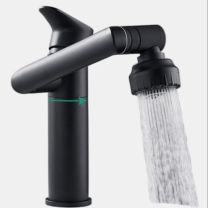 360° Swivel Kitchen & Bathroom Faucet – Modern Matte Black Design with Dual Spray Modes