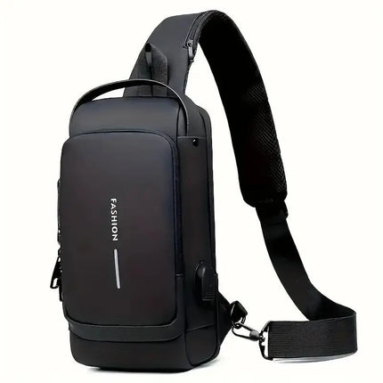 Anti-Theft Crossbody Bag – Waterproof, USB Charging Port & Modern Design