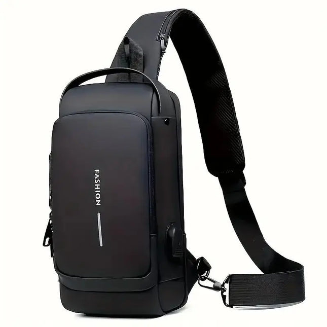 Anti-Theft Crossbody Bag – Waterproof, USB Charging Port & Modern Design
