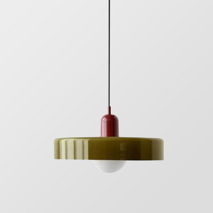 Modern Art Deco Glass Pendant Light – Colorful Halo Ceiling Lamp 9.8"–13.8" Diameter