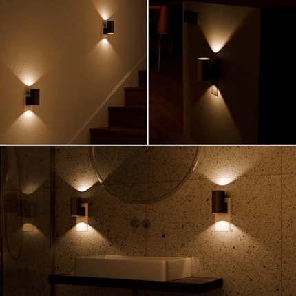 Dimmable LED Wall Lamp with Plug – Modern Black Design for Living Room, Bedroom & Hallway