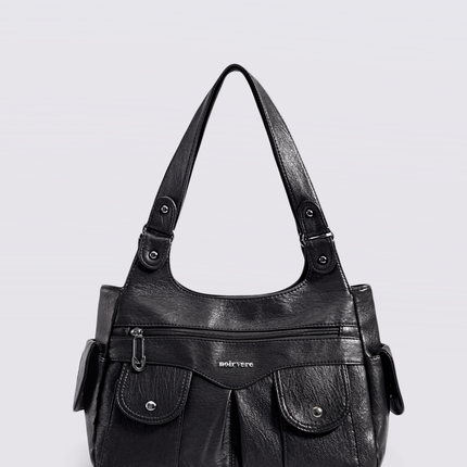 Vegan Leather Shoulder Bag with Multiple Pockets – Practical & Stylish