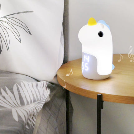 Cute Unicorn LED Alarm Clock & Night Light – USB Powered Decorative Lamp 4.4" x 6.3"
