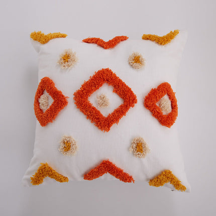 Moroccan Style 3D Decorative Pillow Cover 18" x 18" – Boho Cushion Case for Sofa, Bed & Living Room Decor