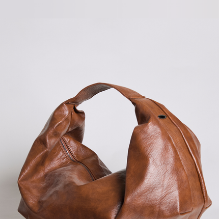 Vegan Leather Soft Hobo Shoulder Bag – Black | Sustainable & Stylish Everyday Tote