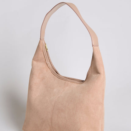 Black Suede Shoulder Bag – Minimalist & Spacious Design