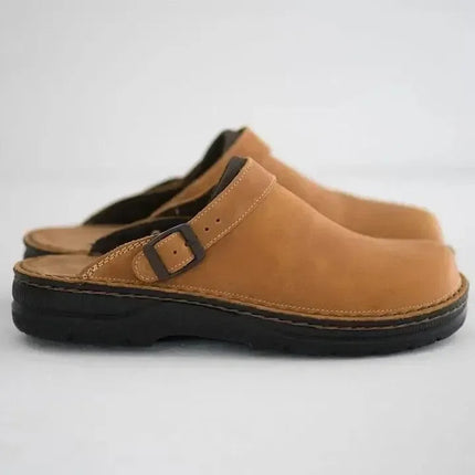 Martha Orthopaedic Leather Slippers for Women – Comfortable Arch Support House Shoes