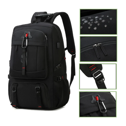 50L Waterproof Travel Backpack – Durable Hiking Rucksack with Rain Cover & Multiple Compartments
