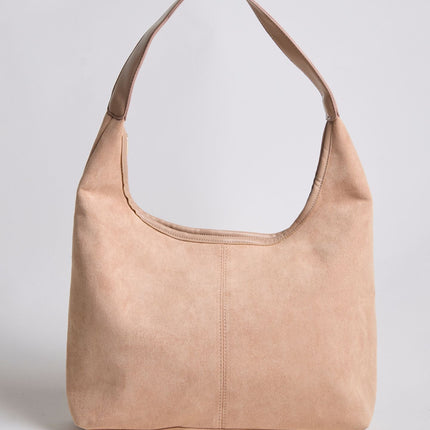 Black Suede Shoulder Bag – Minimalist & Spacious Design