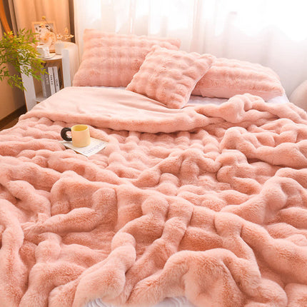 Solid Color Plush Throw Blanket – Luxe Soft Fleece for Living Room & Bedroom Decor