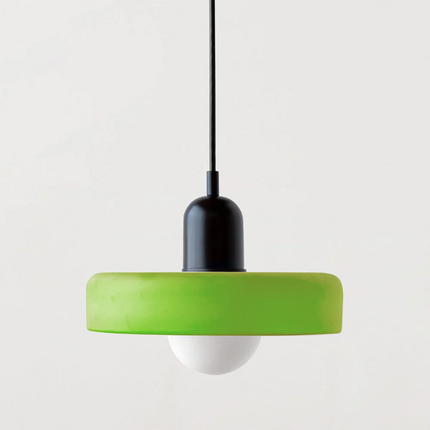 Modern Bauhaus Glass Pendant Light 9.8" – Artistic Colored Glass Hanging Lamp for Dining or Living Room