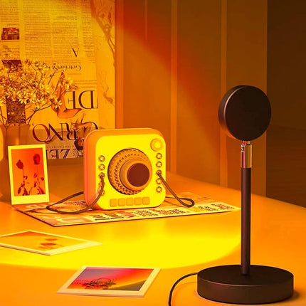 Sunset Projection Lamp – 360° Rotating LED Mood Light for Bedroom, Living Room & Photography | USB-Powered, Adjustable Angle