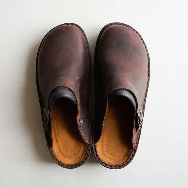 Martha Orthopaedic Leather Slippers for Women – Comfortable Arch Support House Shoes