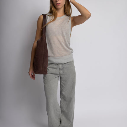 Black Suede Shoulder Bag – Minimalist & Spacious Design