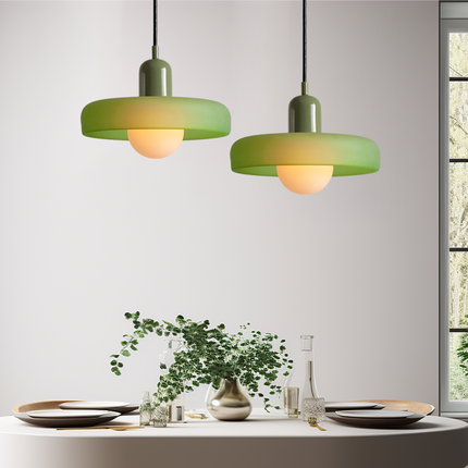 Modern Art Deco Glass Pendant Light – Colorful Halo Ceiling Lamp 9.8"–13.8" Diameter
