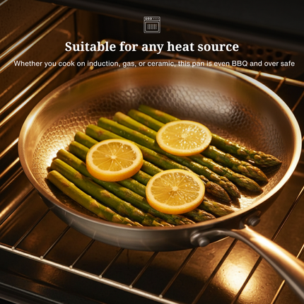 Titanium Hammered Pan with Spoon – Durable & Safe Cookware