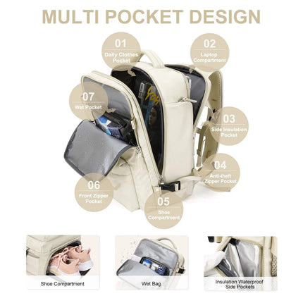 Waterproof Travel Backpack with USB Port – 30L Hiking & Commuter Backpack for Men & Women