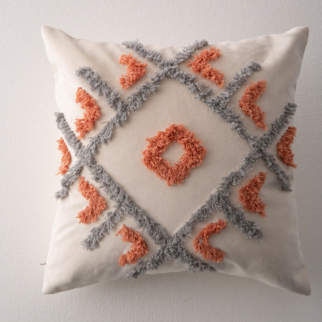 Moroccan Style 3D Decorative Pillow Cover 18" x 18" – Boho Cushion Case for Sofa, Bed & Living Room Decor