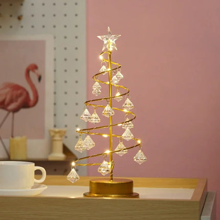 USB Rechargeable Decorative Christmas Tree Table Lamp – 15.7″ H x 7.9″ W Festive LED Accent Light for Home