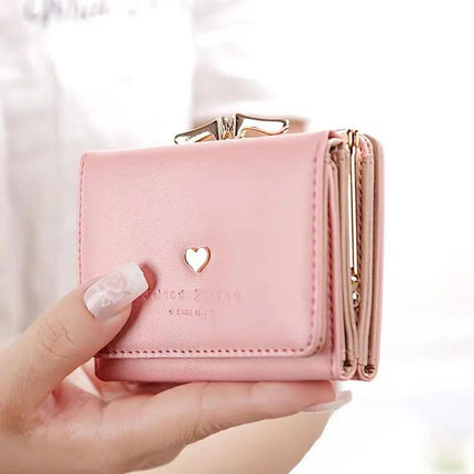 Vintage Kaylee Wallet – Stylish Compact PU Leather Purse with Heart Detail