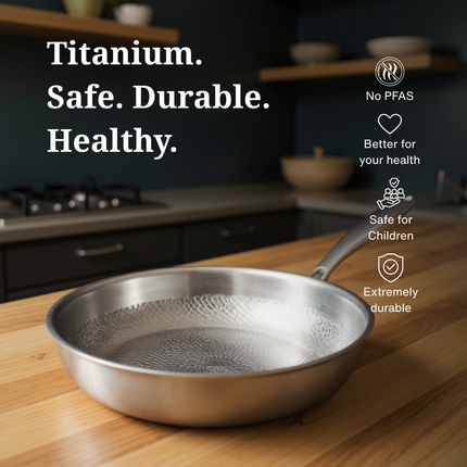 Titanium Breakfast Pan for Induction – Non-Stick Without PFAS, Scratch-Resistant & Multi-Section Design