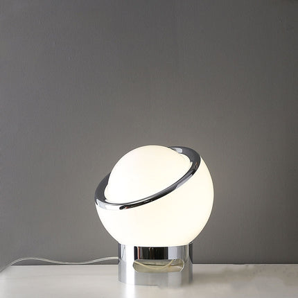 Elegant Opal Glass Table Lamp 15.7" H x 9.8" D – Soft Ambient Lighting for Living Room, Bedroom & Reading Nooks