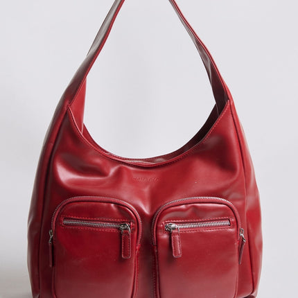 Modern Shoulder Bag with Front Pockets – Vegan Leather
