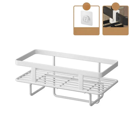 Black Over-the-Toilet Bathroom Shelf – Space-Saving Storage Rack, No Drilling, Modern Metal Organizer
