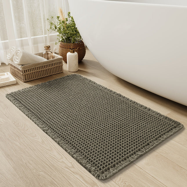 AbsorbEase Ultra Bath Mat 24" x 16" – Super Absorbent Waffle Design, Non-Slip & Machine Washable