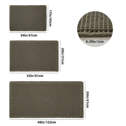 AbsorbEase Ultra-Absorbent Waffle Bath Mat – Soft, Non-Slip Bathroom Rug with Fringe Design